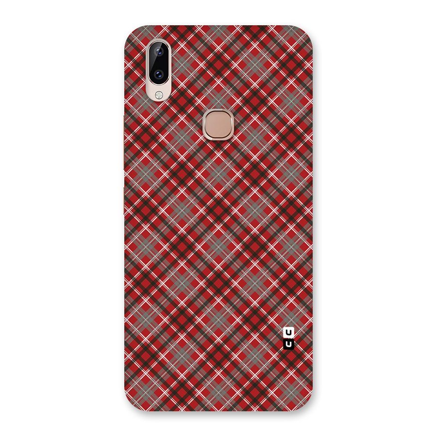 Textile Check Pattern Back Case for Vivo Y83 Pro