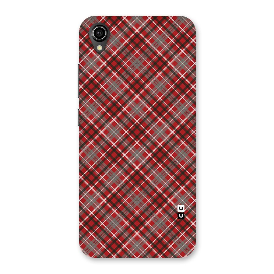 Textile Check Pattern Back Case for Vivo Y90