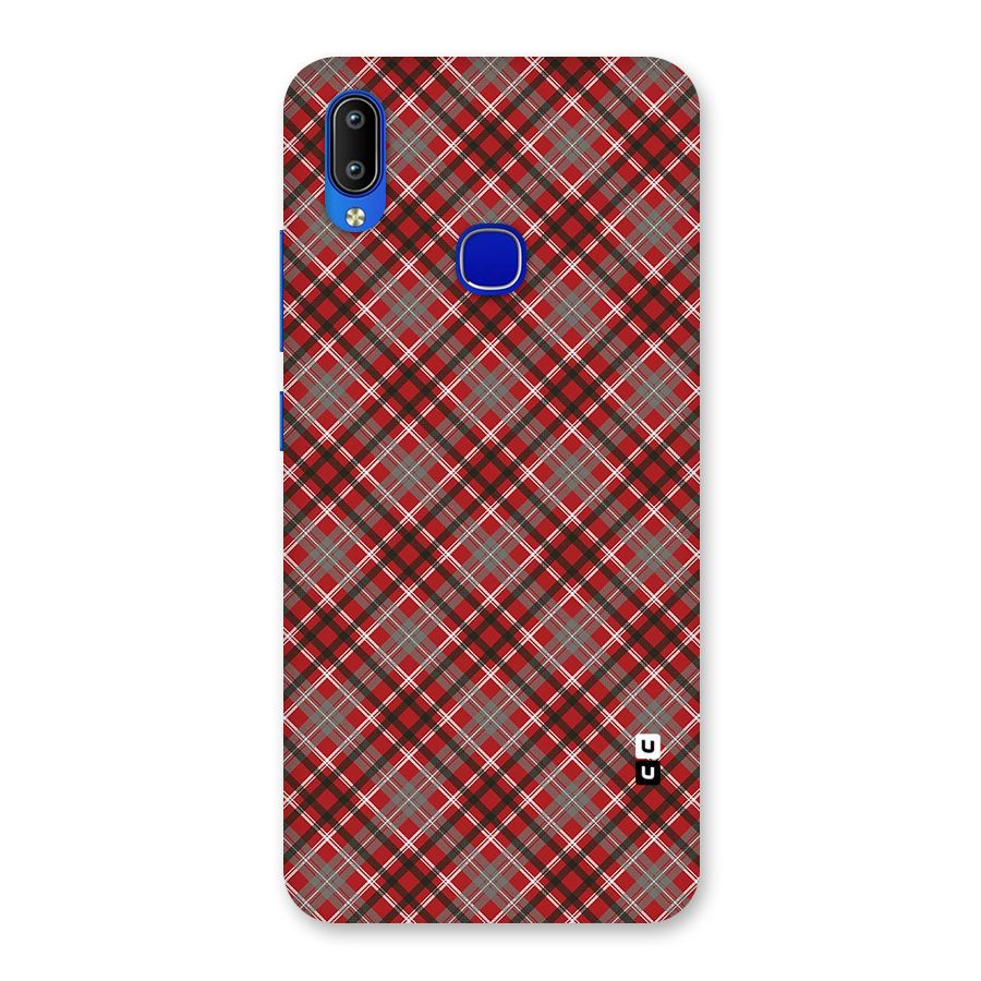 Textile Check Pattern Back Case for Vivo Y91