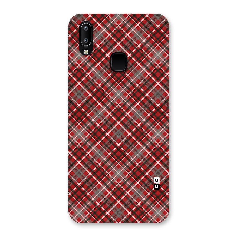 Textile Check Pattern Back Case for Vivo Y93