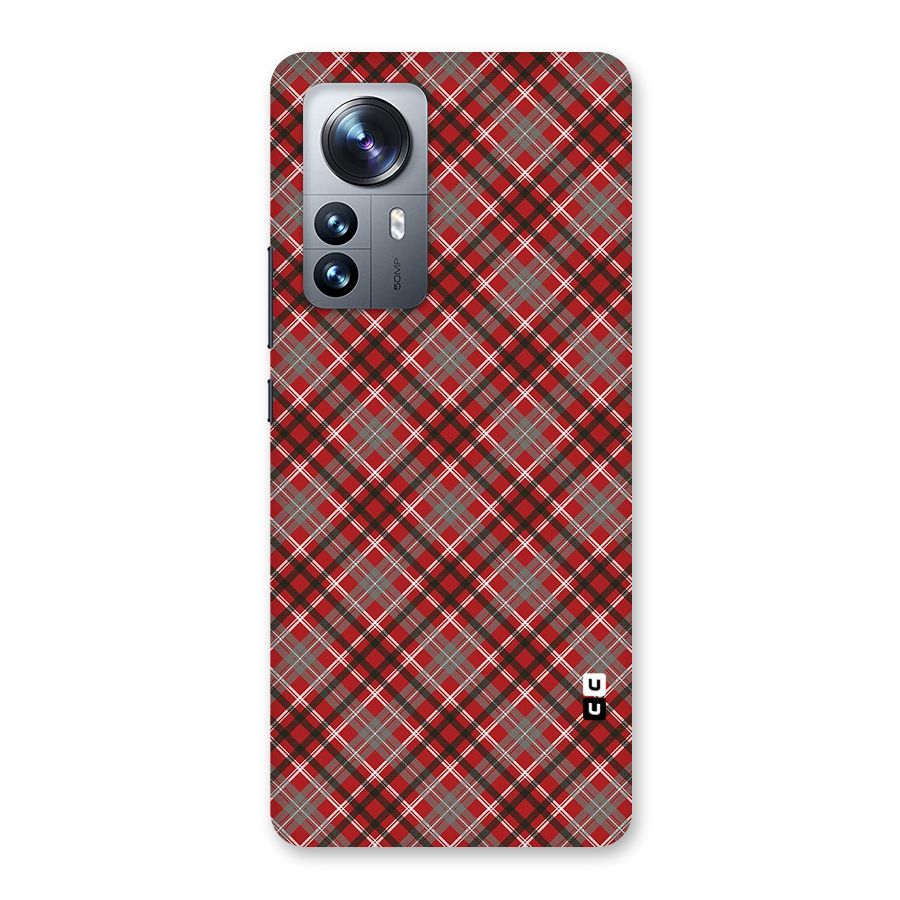 Textile Check Pattern Back Case for Xiaomi 12 Pro