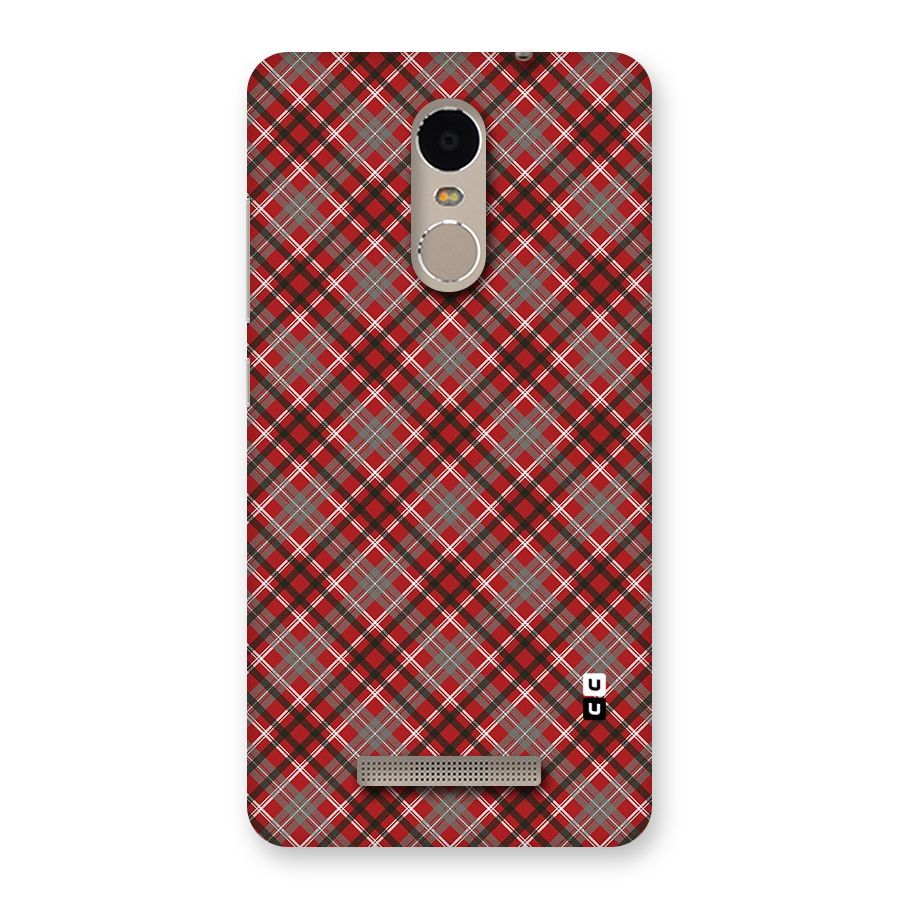 Textile Check Pattern Back Case for Xiaomi Redmi Note 3