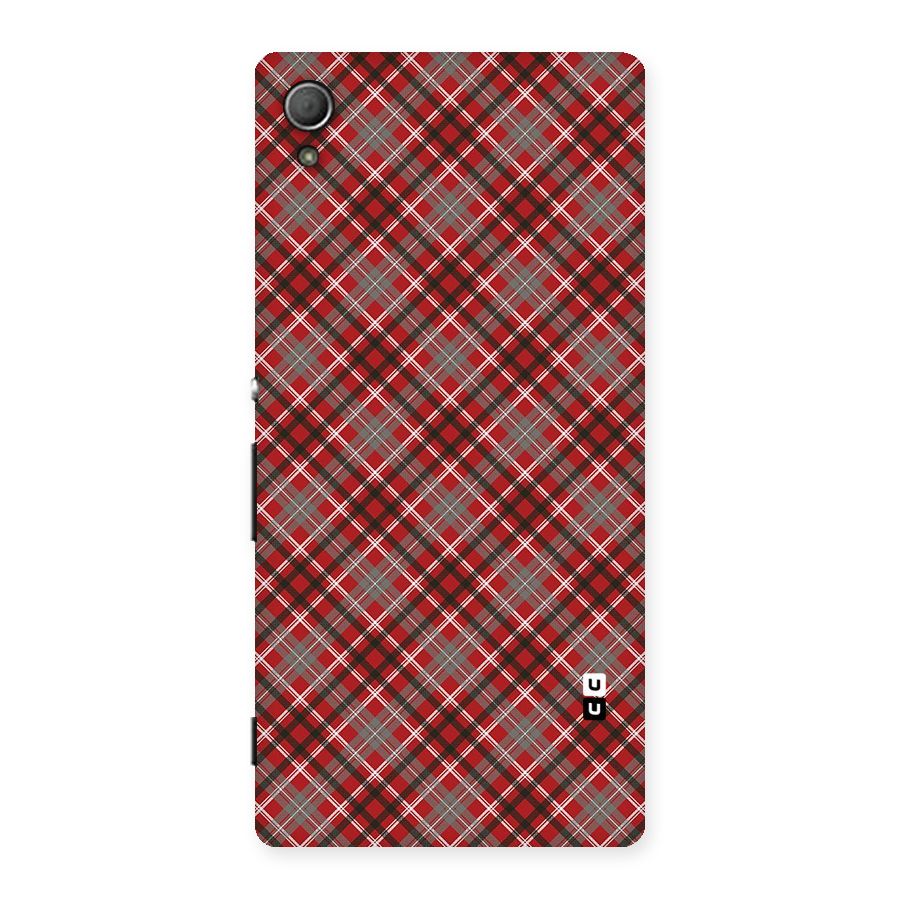 Textile Check Pattern Back Case for Xperia Z3 Plus