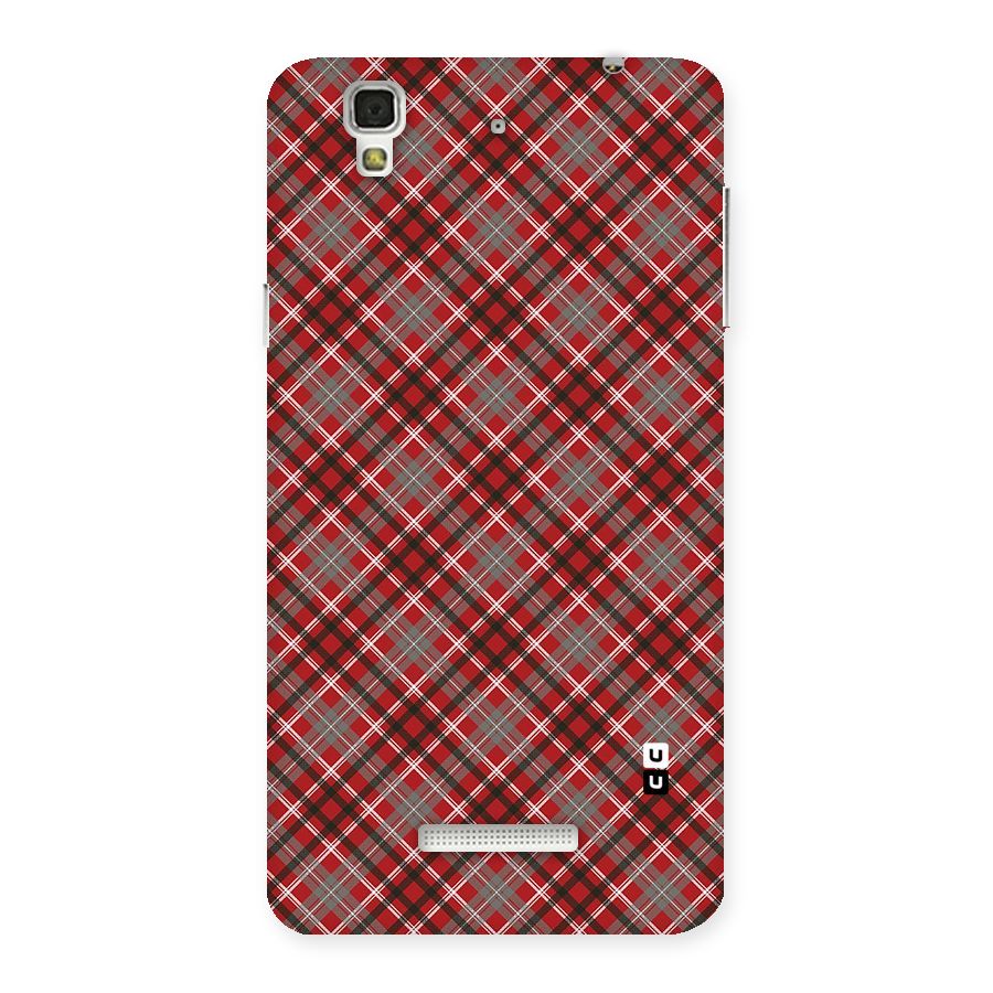 Textile Check Pattern Back Case for YU Yureka Plus