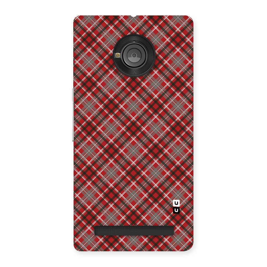 Textile Check Pattern Back Case for Yu Yuphoria