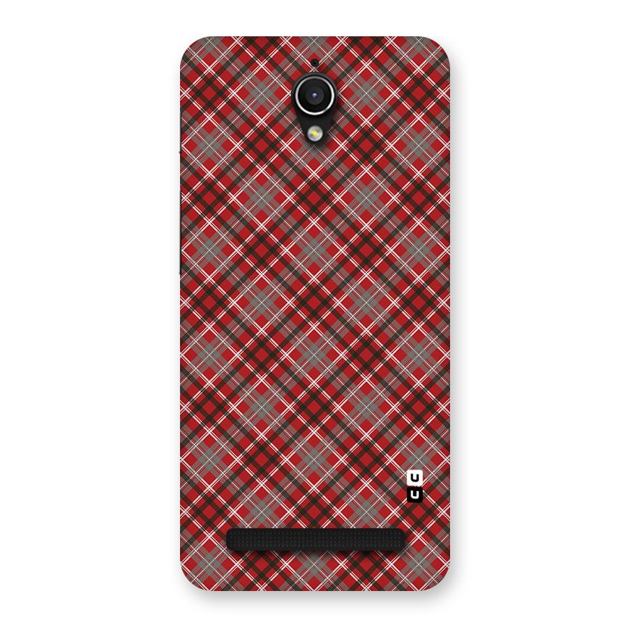 Textile Check Pattern Back Case for Zenfone Go