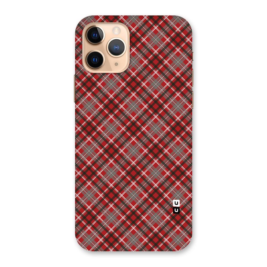 Textile Check Pattern Back Case for iPhone 11 Pro