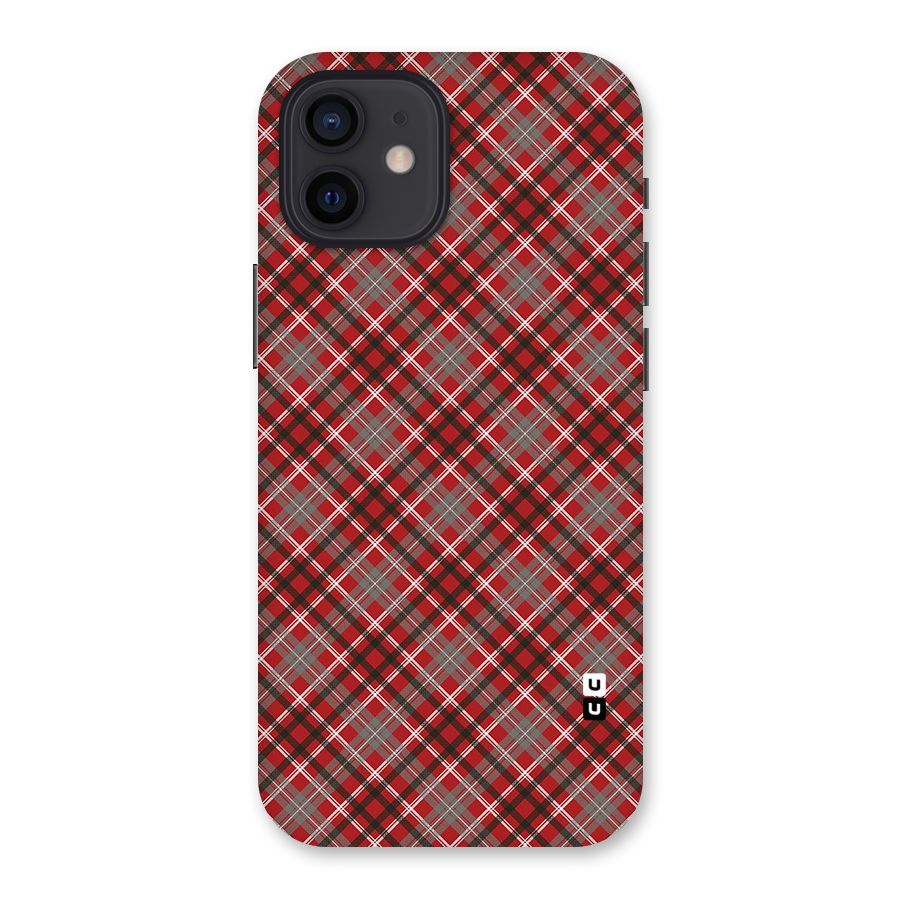 Textile Check Pattern Back Case for iPhone 12