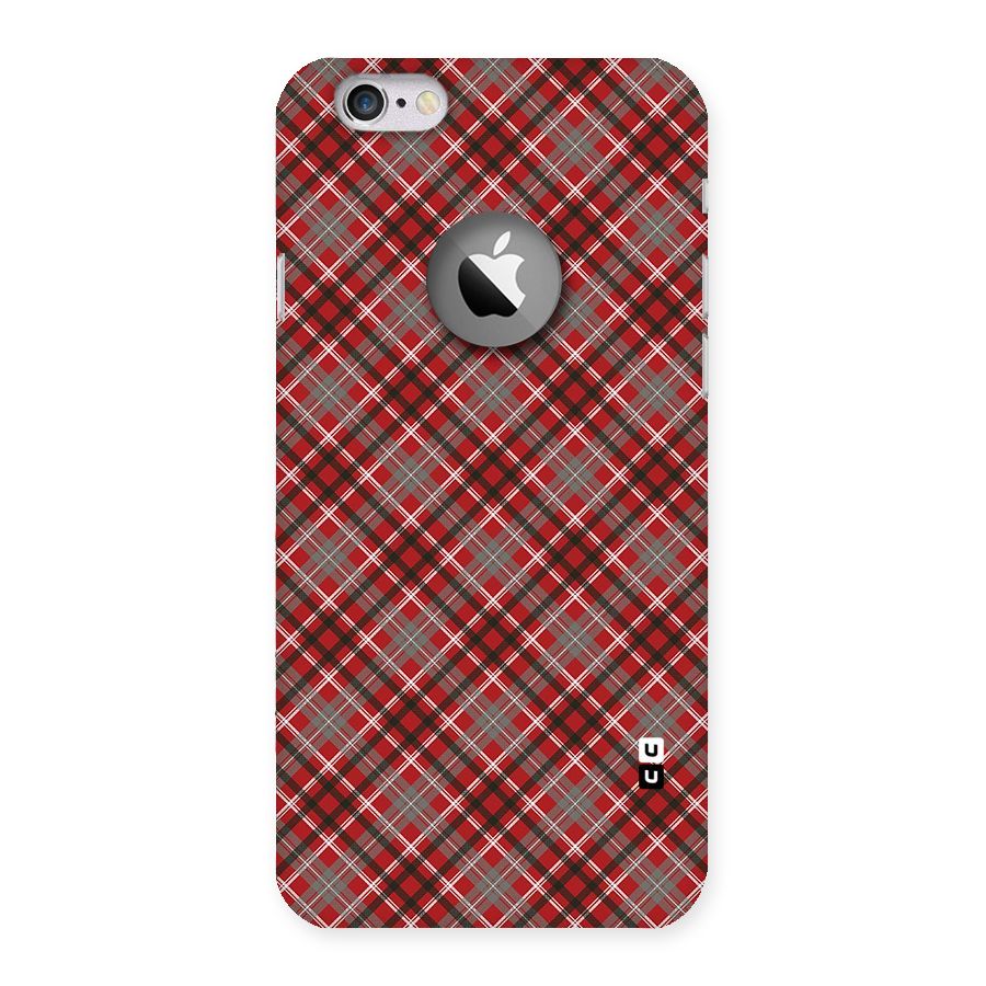 Textile Check Pattern Back Case for iPhone 6 Logo Cut