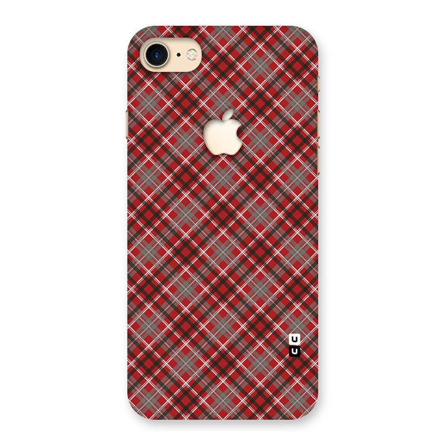 Textile Check Pattern Back Case for iPhone 7 Apple Cut