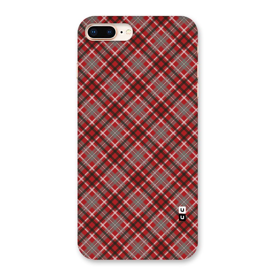 Textile Check Pattern Back Case for iPhone 8 Plus