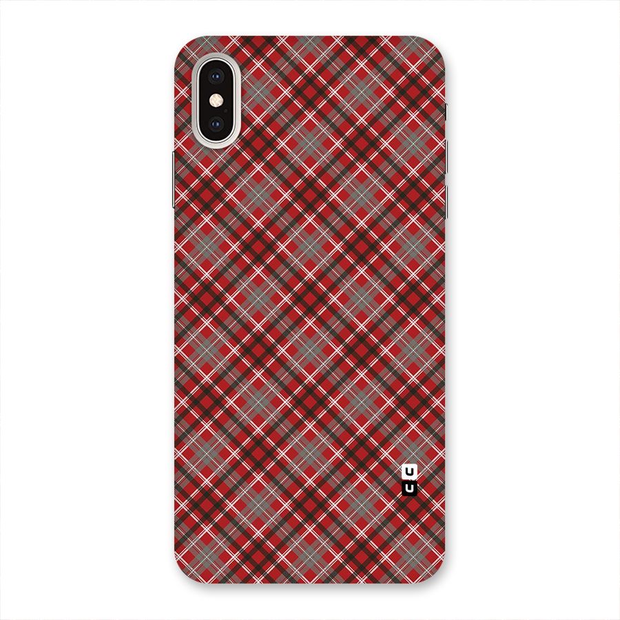Textile Check Pattern Back Case for iPhone XS Max