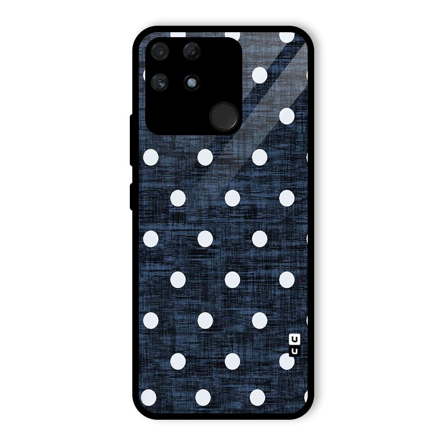 Textured Dots Glass Back Case for Realme Narzo 50A