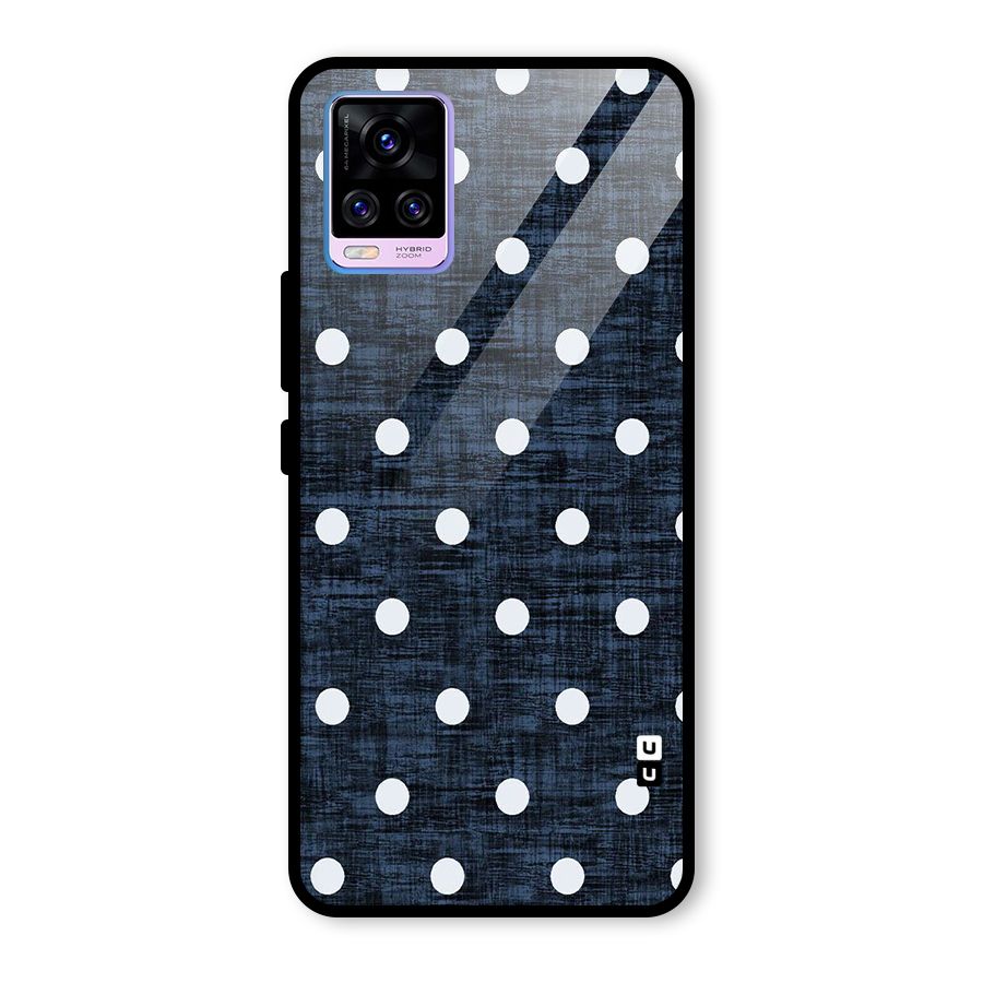 Textured Dots Glass Back Case for Vivo V20 Pro