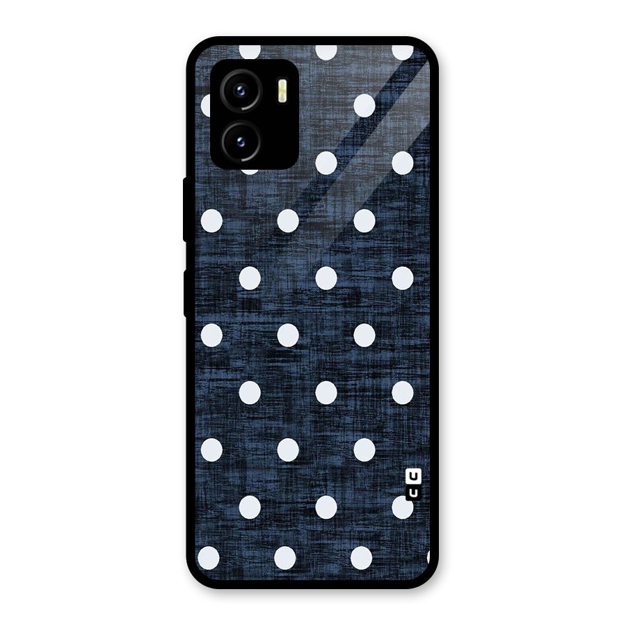 Textured Dots Glass Back Case for Vivo Y15s