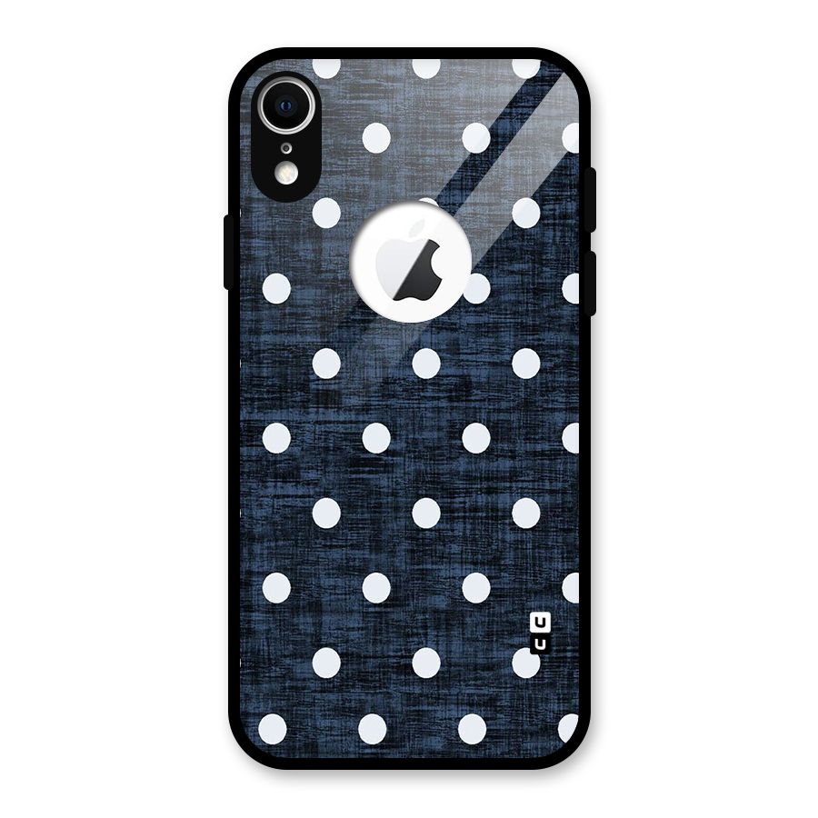 Textured Dots Glass Back Case for iPhone XR Logo Cut
