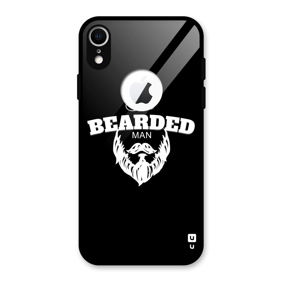The Bearded Man Glass Back Case for iPhone XR Logo Cut