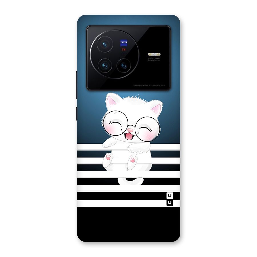 The Cat on Stripes Back Case for Vivo X80