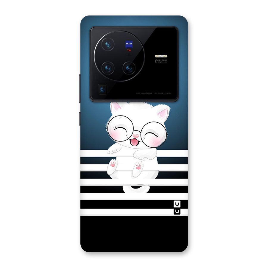 The Cat on Stripes Back Case for Vivo X80 Pro