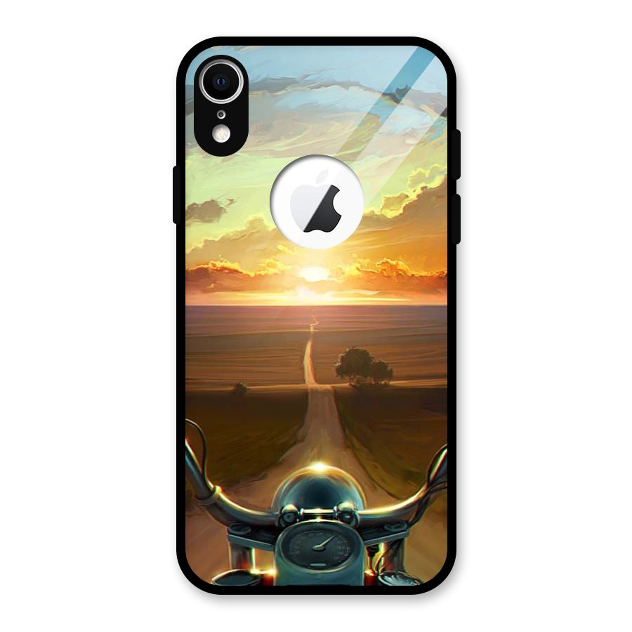 The Long Ride Glass Back Case for iPhone XR Logo Cut