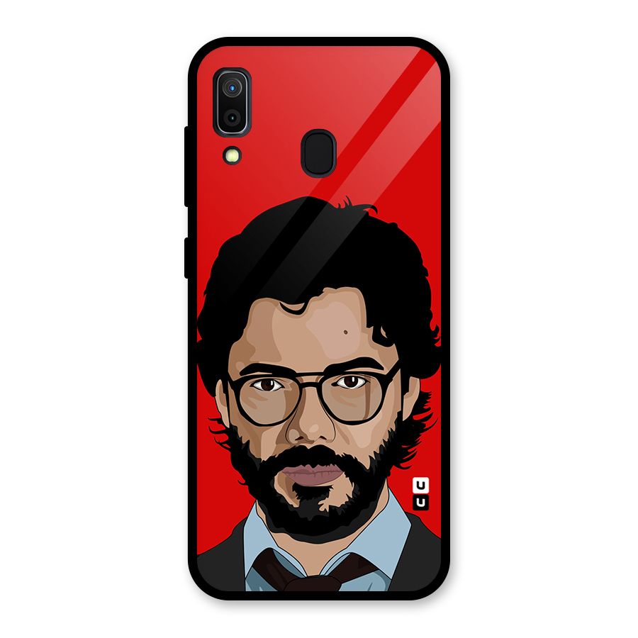 The Professor Illustration Art Glass Back Case for Galaxy A30