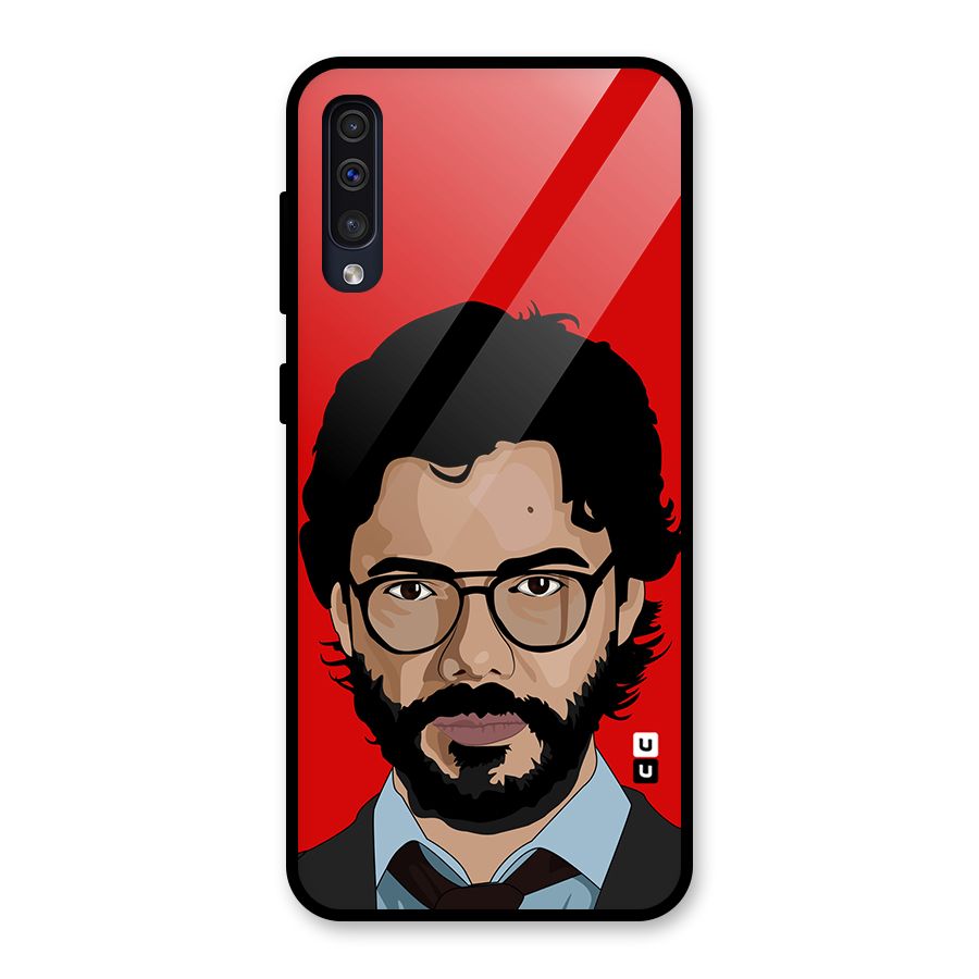 The Professor Illustration Art Glass Back Case for Galaxy A50