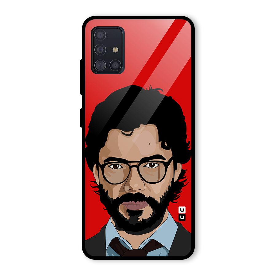 The Professor Illustration Art Glass Back Case for Galaxy A51