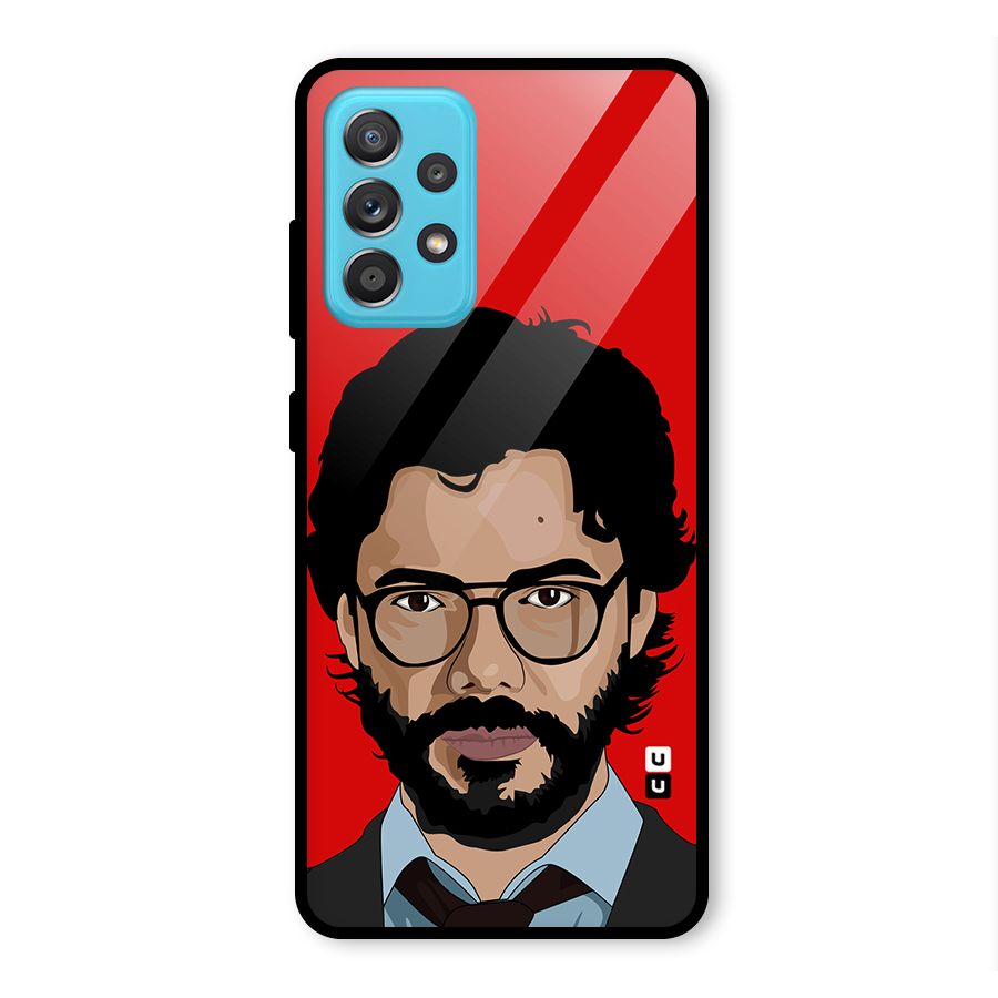 The Professor Illustration Art Glass Back Case for Galaxy A52