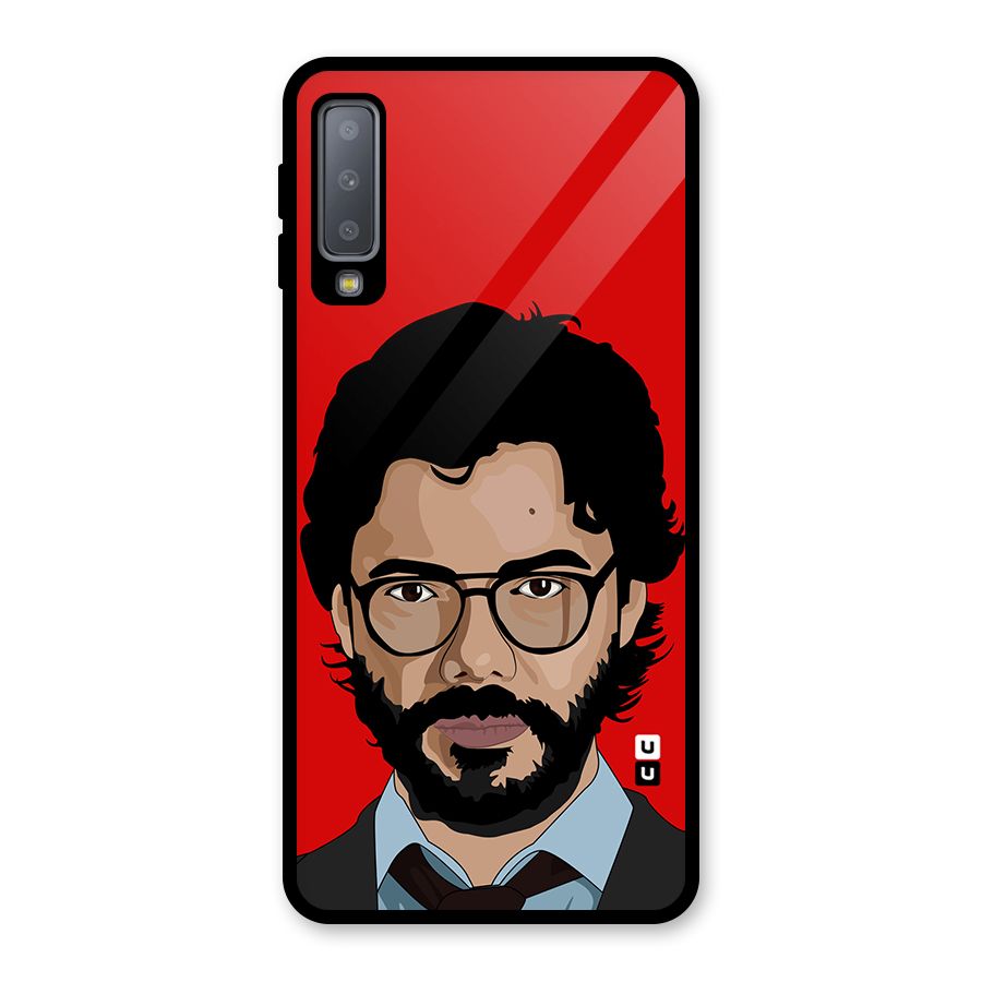 The Professor Illustration Art Glass Back Case for Galaxy A7 (2018)