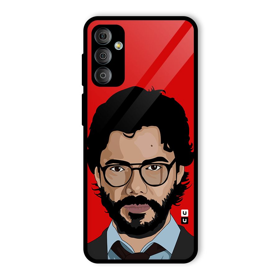 The Professor Illustration Art Glass Back Case for Galaxy F23