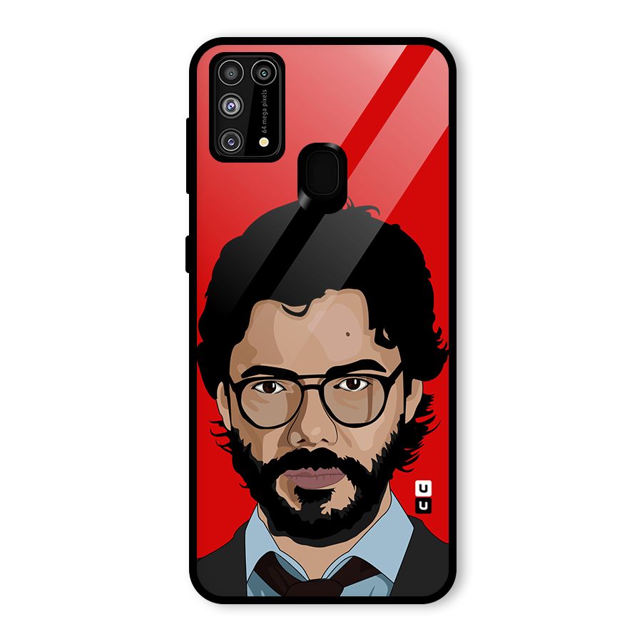 The Professor Illustration Art Glass Back Case for Galaxy F41