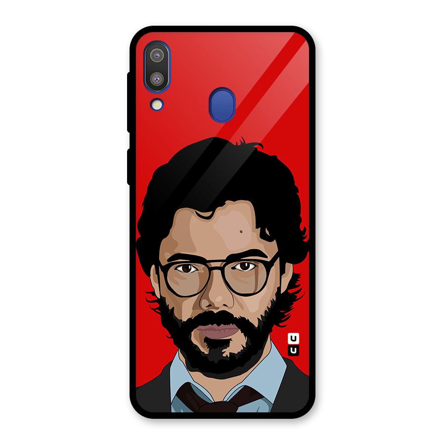 The Professor Illustration Art Glass Back Case for Galaxy M20