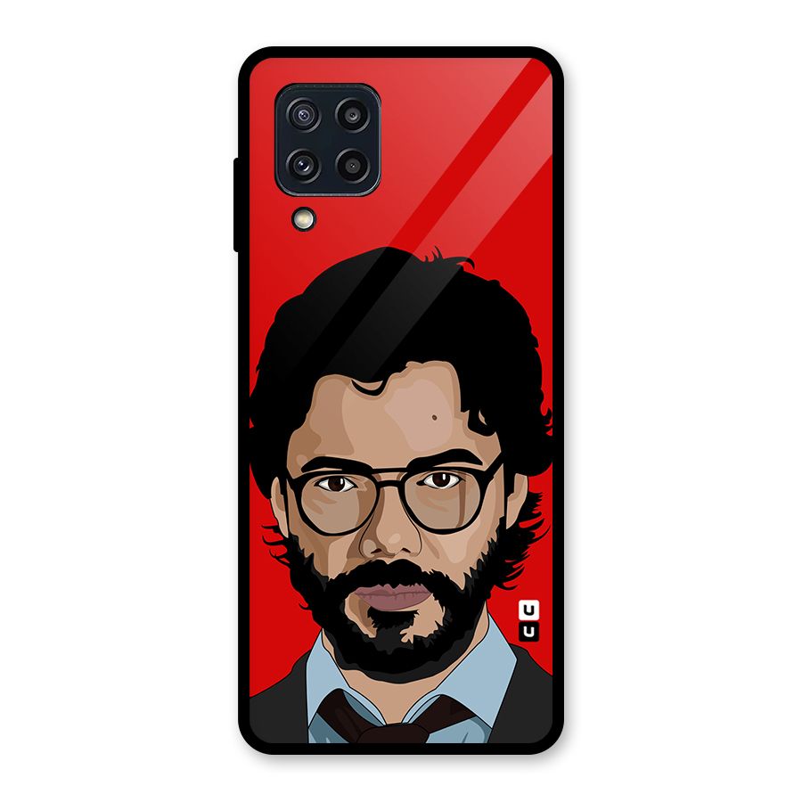 The Professor Illustration Art Glass Back Case for Galaxy M32