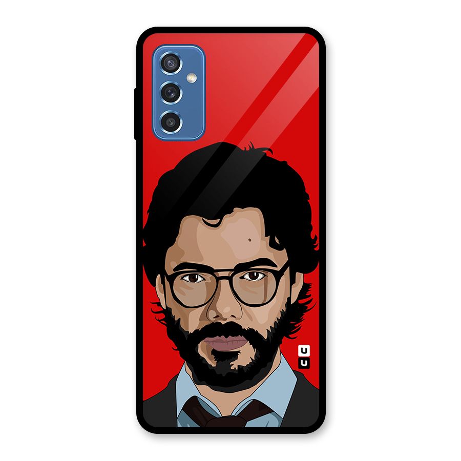 The Professor Illustration Art Glass Back Case for Galaxy M52 5G