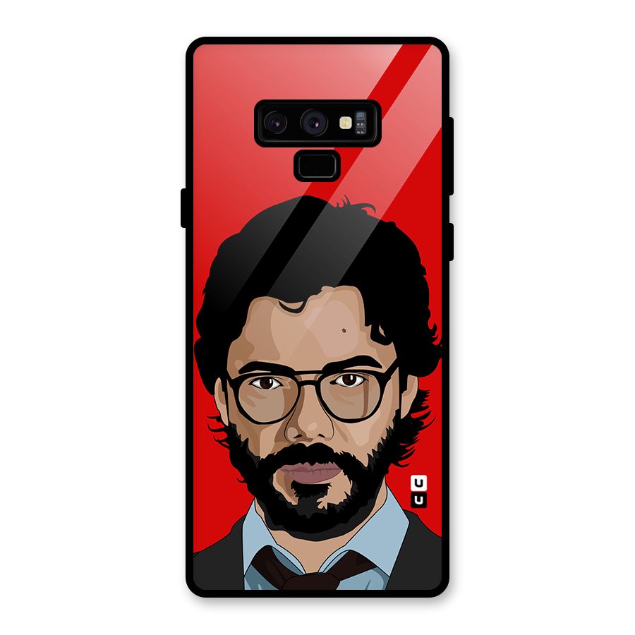 The Professor Illustration Art Glass Back Case for Galaxy Note 9