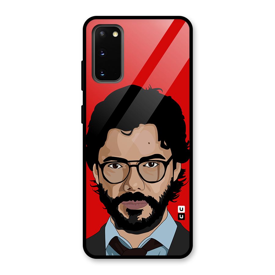 The Professor Illustration Art Glass Back Case for Galaxy S20