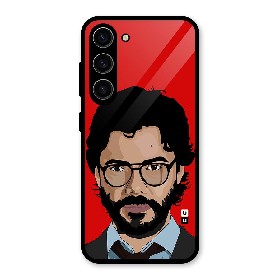 The Professor Illustration Art Glass Back Case for Galaxy S23