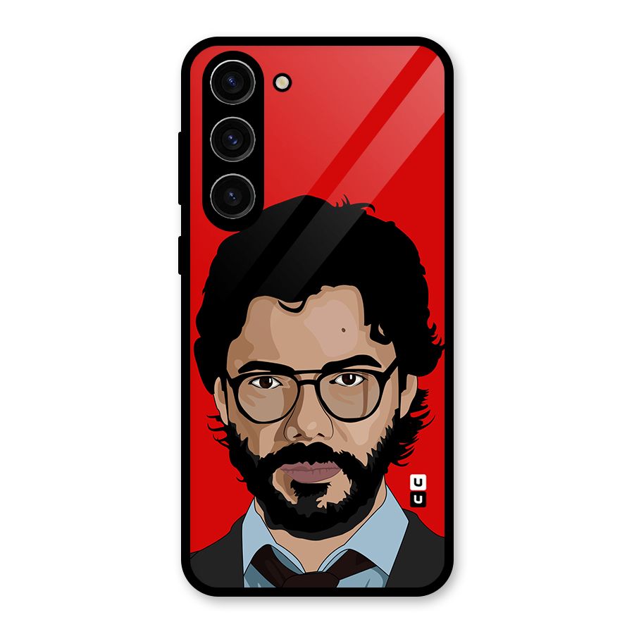 The Professor Illustration Art Glass Back Case for Galaxy S23 Plus