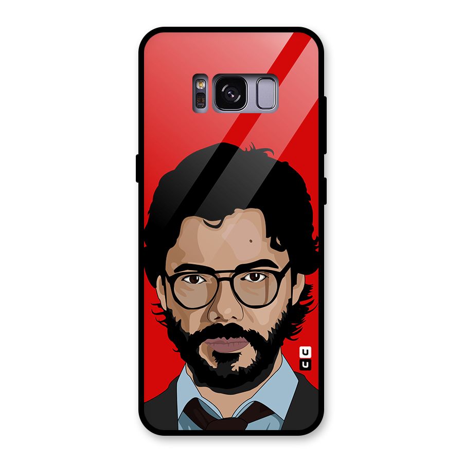 The Professor Illustration Art Glass Back Case for Galaxy S8