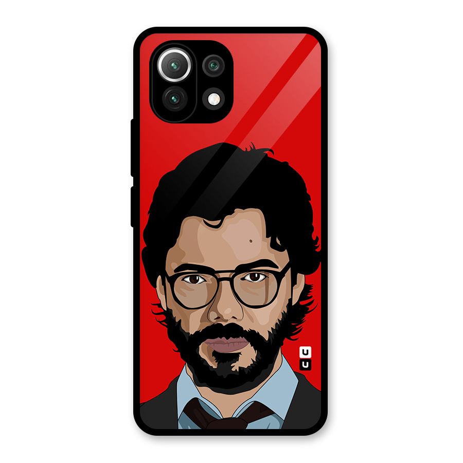 The Professor Illustration Art Glass Back Case for Mi 11 Lite NE 5G