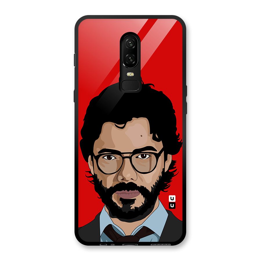 The Professor Illustration Art Glass Back Case for OnePlus 6