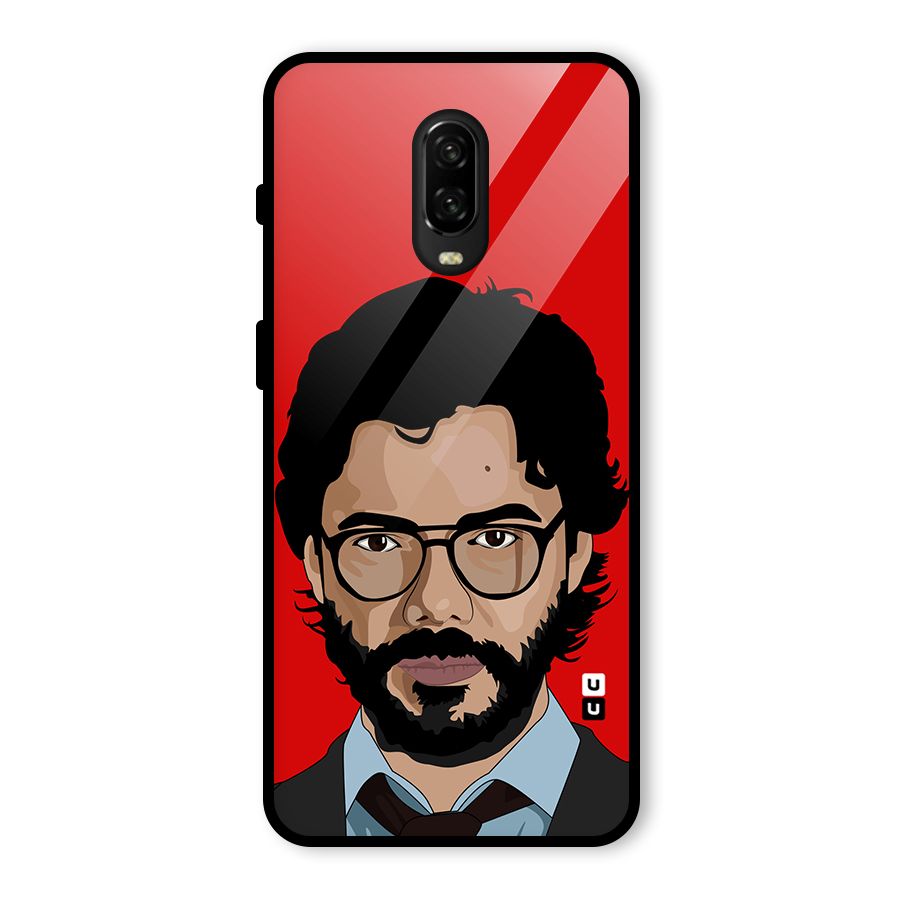 The Professor Illustration Art Glass Back Case for OnePlus 6T