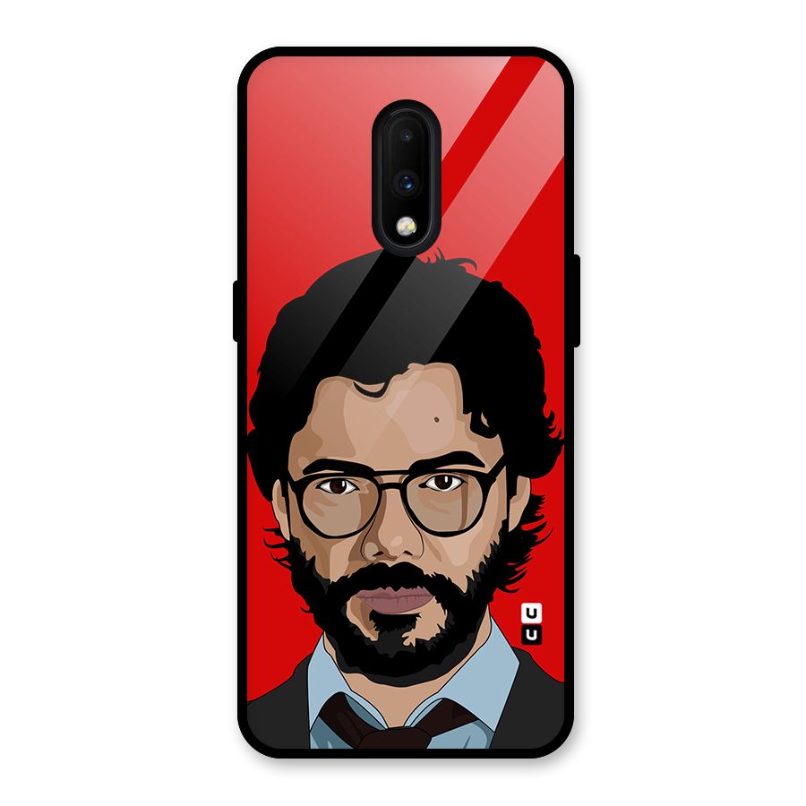 The Professor Illustration Art Glass Back Case for OnePlus 7