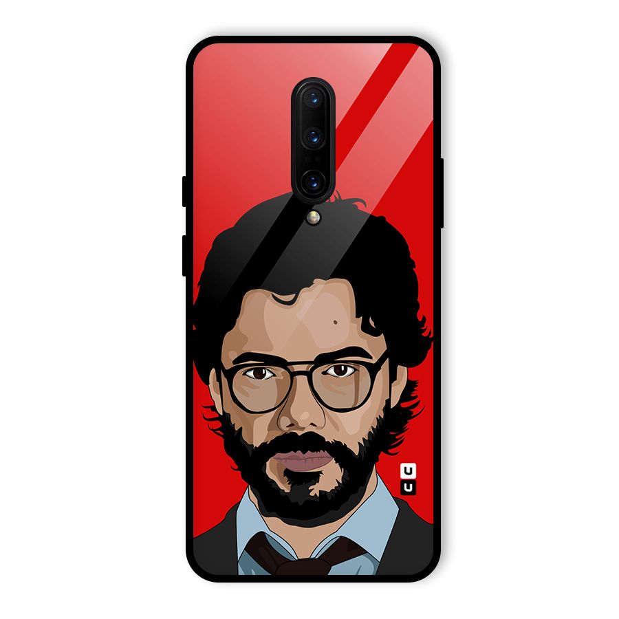 The Professor Illustration Art Glass Back Case for OnePlus 7 Pro