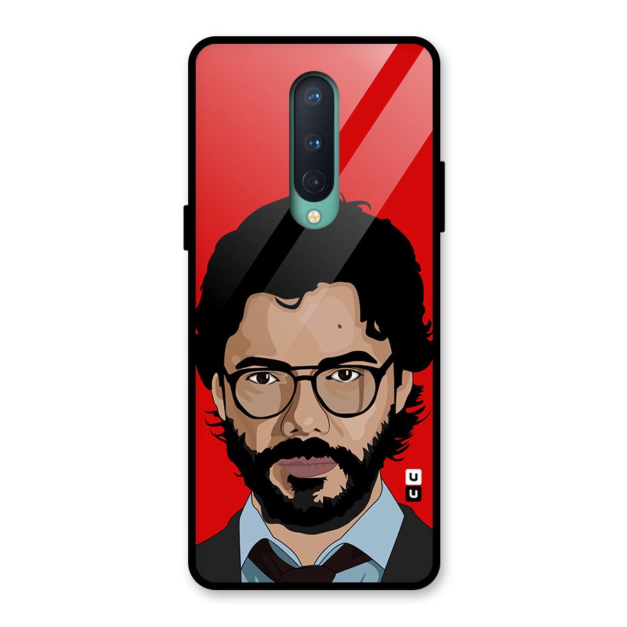 The Professor Illustration Art Glass Back Case for OnePlus 8
