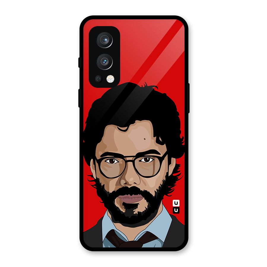 The Professor Illustration Art Glass Back Case for OnePlus Nord 2 5G
