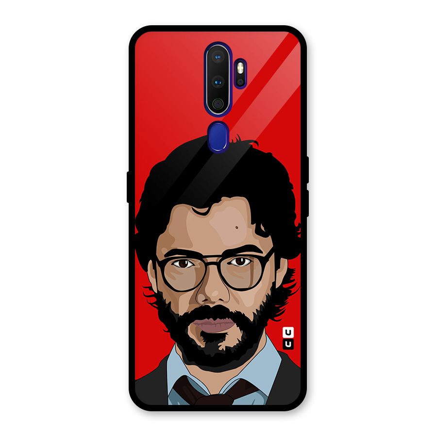 The Professor Illustration Art Glass Back Case for Oppo A9 (2020)