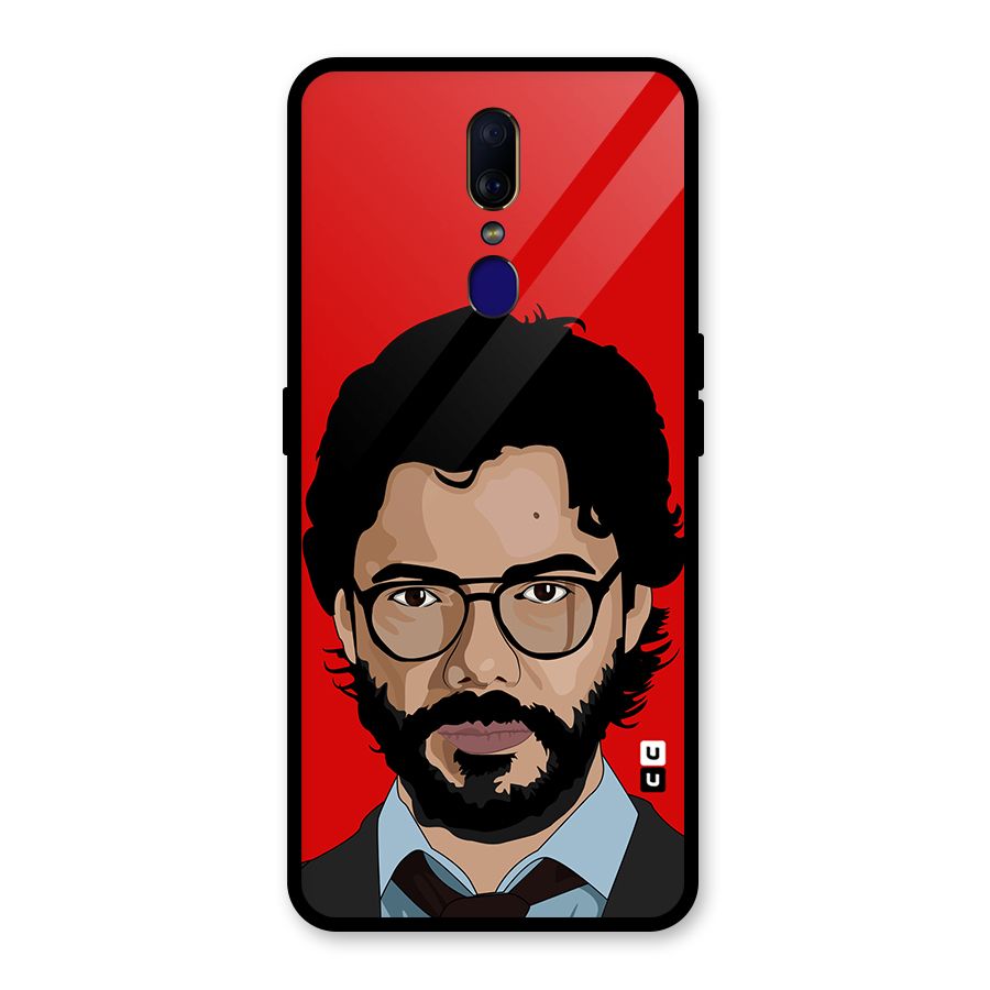 The Professor Illustration Art Glass Back Case for Oppo F11