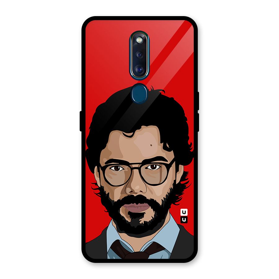 The Professor Illustration Art Glass Back Case for Oppo F11 Pro