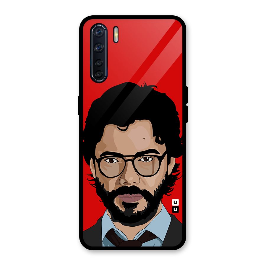 The Professor Illustration Art Glass Back Case for Oppo F15